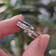 Load and play video in Gallery viewer, Art Deco Silver Night and Day Paste Ring
