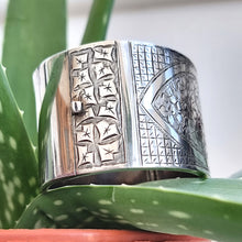 Load image into Gallery viewer, Art Deco Silver Wide Cuff Bangle | Hallmarked Birmingham 1933 side