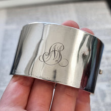 Load image into Gallery viewer, Art Deco Silver Wide Cuff Bangle | Hallmarked Birmingham 1933 in hand