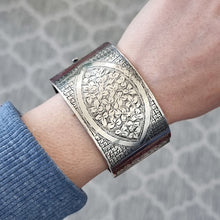 Load image into Gallery viewer, Art Deco Silver Wide Cuff Bangle | Hallmarked Birmingham 1933 modelled