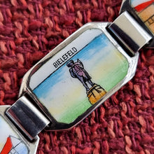 Load image into Gallery viewer, Vintage Silver German Enamel Souvenir Bracelet Bielefeld