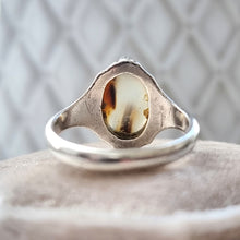 Load image into Gallery viewer, Antique Sterling Silver Agate Ring back