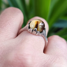 Load image into Gallery viewer, Antique Sterling Silver Agate Ring modelled