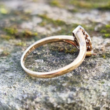 Load image into Gallery viewer, Art Deco 18ct Gold & Platinum Diamond Cluster Crossover Ring side