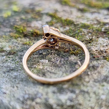 Load image into Gallery viewer, Art Deco 18ct Gold & Platinum Diamond Cluster Crossover Ring back