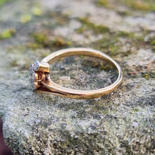 Load image into Gallery viewer, Art Deco 18ct Gold & Platinum Diamond Cluster Crossover Ring side