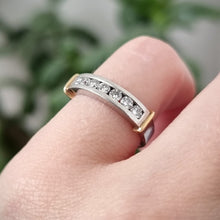 Load image into Gallery viewer, Vintage Platinum and Gold 0.35ct Half Eternity Ring modelled