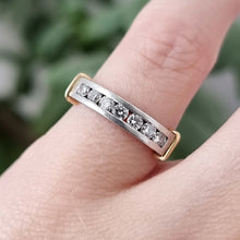 Load image into Gallery viewer, Vintage Platinum and Gold 0.35ct Half Eternity Ring modelled