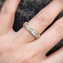 Load image into Gallery viewer, Vintage Platinum and Gold 0.35ct Half Eternity Ring modelled