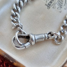 Load image into Gallery viewer, Antique Sterling Silver Graduated Curb Bracelet with Lobster Clasp close-up
