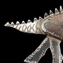 Load image into Gallery viewer, A silver long-necked dinosaur brooch with a hardstone body
