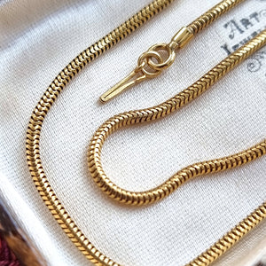 Antique 9ct Yellow Gold 14" Snake Chain close-up