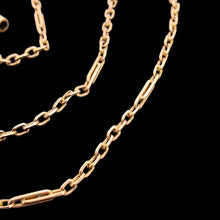 Load image into Gallery viewer, Antique 9ct Rose Gold 17.5&quot; Cable/Trombone Link Chain close-up of links
