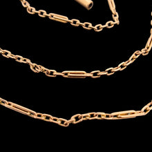 Load image into Gallery viewer, Antique 9ct Rose Gold 17.5&quot; Cable/Trombone Link Chain close-up of links
