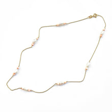 Load image into Gallery viewer, Vintage 9ct Gold Coral and Pearl 15&quot; Chain
