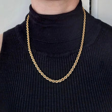 Load image into Gallery viewer, Vintage 9ct Gold 20&quot; Solid Rope Link Chain | 38 grams modelled
