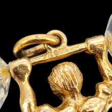 Load image into Gallery viewer, A 9 carat gold 1989 London hallmark on a yellow gold charm pendant
