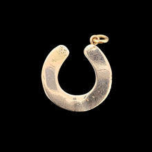 Load image into Gallery viewer, Antique 9ct Gold Pearl Horseshoe Charm/Pendant back
