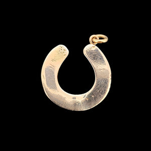 Antique 9ct Gold Pearl Horseshoe Charm/Pendant back