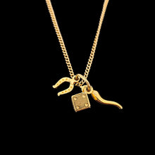 Load image into Gallery viewer, Italian 9ct Yellow Gold Lucky Triple Charm with chain
