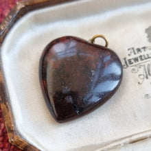 Load image into Gallery viewer, Antique Hardstone Heart Compass Pendant back, in box
