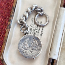 Load image into Gallery viewer, Victorian Sterling Silver Ship Compass Fob | Hallmarked Birmingham 1899 in box
