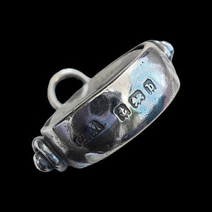 Edwardian Sterling Silver Compass Fob Pendant | Hallmarked Birmingham 1901 hallmark on bottom edge