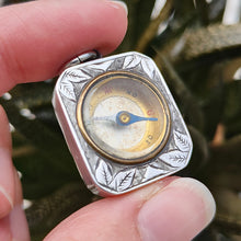 Load image into Gallery viewer, Victorian Sterling Silver Compass Fob Pendant | Hallmarked Birmingham 1888
