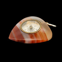 Load image into Gallery viewer, Antique Agate Heart Compass Pendant side
