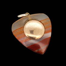 Load image into Gallery viewer, Antique Agate Heart Compass Pendant back
