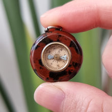 Load image into Gallery viewer, Antique Miniature Jasper Compass Charm/Pendant in hand

