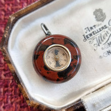 Load image into Gallery viewer, Antique Miniature Jasper Compass Charm/Pendant in box
