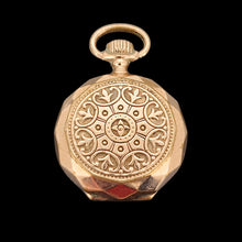 Load image into Gallery viewer, Antique Novelty Rolled Gold Pocket Watch Compass Pendant engraved back
