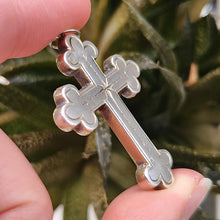 Load image into Gallery viewer, Victorian Sterling Silver Cross Pendant held in the hand

