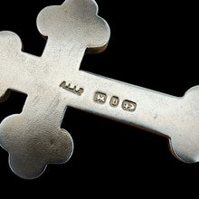 Load image into Gallery viewer, Victorian Sterling Silver Cross Pendant close-up of the 1895 hallmark to the reverse

