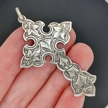 Load image into Gallery viewer, Victorian Sterling Silver Ornate Engraved Cross | Hallmarked Birmingham 1884

