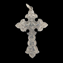 Load image into Gallery viewer, Victorian Sterling Silver Ornate Engraved Cross | Hallmarked Birmingham 1884
