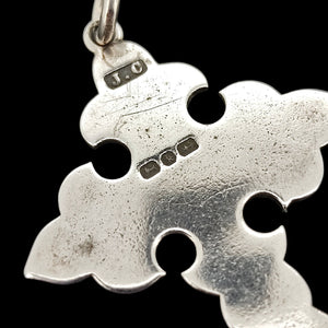 Victorian Sterling Silver Ornate Engraved Cross | Hallmarked Birmingham 1884