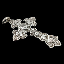 Load image into Gallery viewer, Victorian Sterling Silver Ornate Engraved Cross | Hallmarked Birmingham 1884
