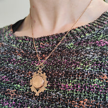 Load image into Gallery viewer, Edwardian 9ct Rose Gold Hidden Locket Fob Medal modelled with chain
