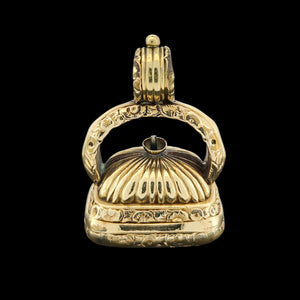Victorian 15ct Gold Cased Chalcedony Fob Seal "Yoicks Tally Ho"