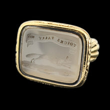 Load image into Gallery viewer, Victorian 15ct Gold Cased Chalcedony Fob Seal &quot;Yoicks Tally Ho&quot;

