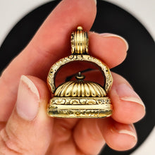 Load image into Gallery viewer, Victorian 15ct Gold Cased Chalcedony Fob Seal &quot;Yoicks Tally Ho&quot;
