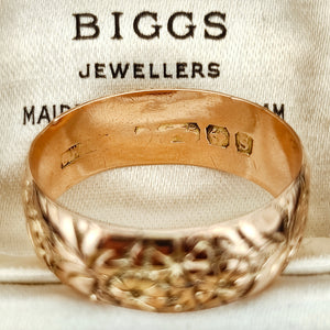 Victorian 9ct Rose Gold Patterned Band | Hallmarked Birmingham 1867