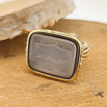 Load image into Gallery viewer, Victorian 15ct Gold Cased Chalcedony Fob Seal &quot;Yoicks Tally Ho&quot;
