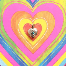 Load image into Gallery viewer, Antique 9ct Gold Turquoise and Seed Pearl Heart Locket with hearts

