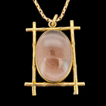 Load image into Gallery viewer, Large Antique Goldstone and Rock Crystal Locket with side
