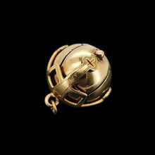 Load image into Gallery viewer, A folding masonic cross ball fob pendant in yellow gold and silver, stamped 9CT
