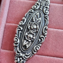 Load image into Gallery viewer, Antique Sterling Silver Floral Pendant with Sterling Silver Chain close-up
