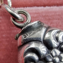 Load image into Gallery viewer, Antique Sterling Silver Floral Pendant with Sterling Silver Chain sterling stamp
